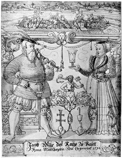 Jacob Wyx de Basileia e sua esposa Anna, 1592 1901 de Hans Jakob Plepp
