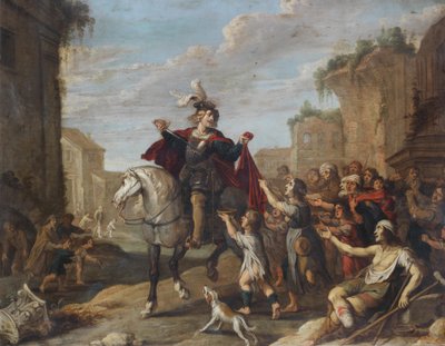 São Martinho dividindo o seu manto de Hans Jordaens III