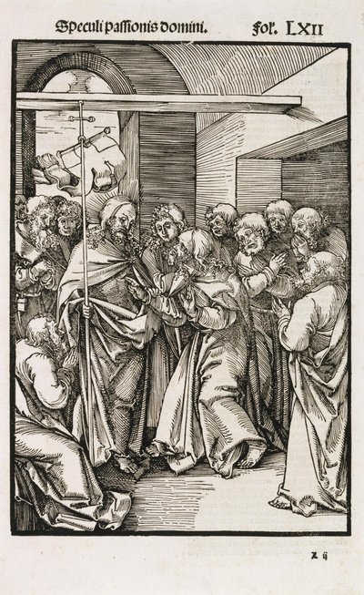 Tomé duvida das feridas de Cristo de Hans Leonhard Schäufelein
