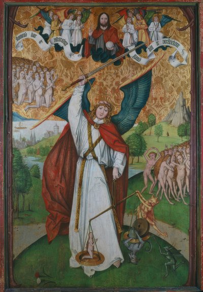 Arcanjo Miguel a pesar as almas de Hans Leu