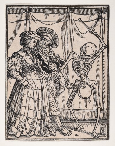 A Nobre, de A Dança da Morte, ca. 1526, publicado em 1538. de Hans Lützelburger