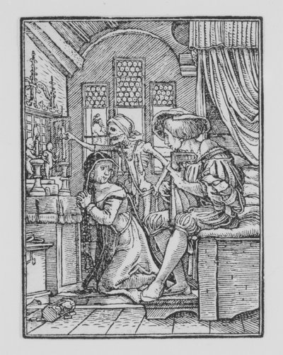 A Freira, de A Dança da Morte, c. 1526, publicado em 1538. de Hans Lützelburger