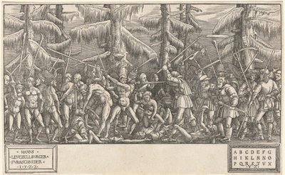 Batalha dos Homens Nus e Camponeses de Hans Lützelburger, after Master NH
