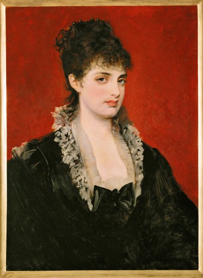 Anna von Waldberg ... (pintura sobre madeira) de Hans Makart