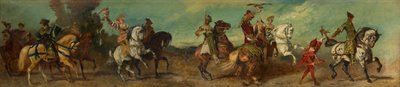 Projecto para o cortejo festivo de 1879 - A caça ao falcão de Hans Makart
