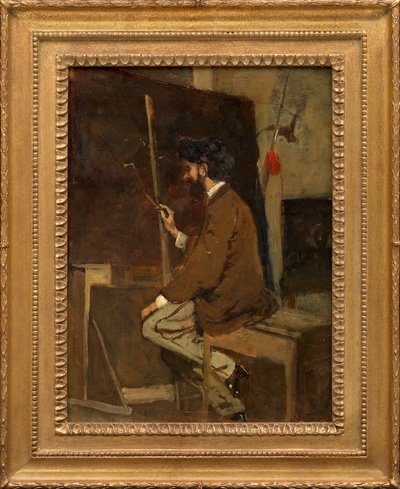 Autorretrato de Hans Makart diante de um cavalete de Hans Makart