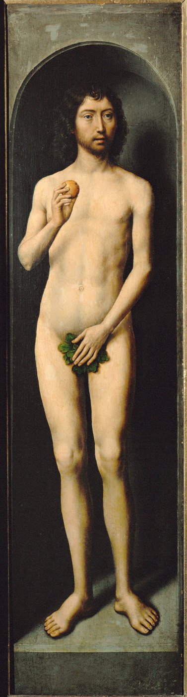 Adão (óleo sobre madeira de carvalho) de Hans Memling
