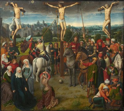 Tríptico do Calvário, painel central, década de 1480. de Hans Memling