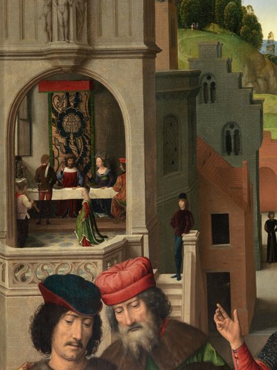 Detalhe do painel esquerdo do Tríptico de São João Baptista e São João Evangelista de Hans Memling