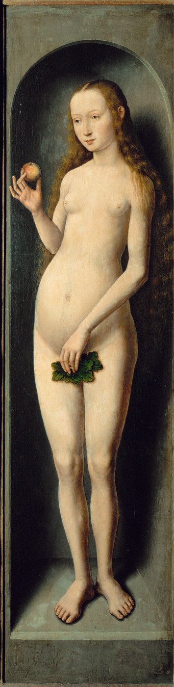 Eva (óleo sobre madeira de carvalho) de Hans Memling