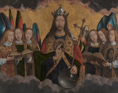 Deus Pai com anjos cantores de Hans Memling