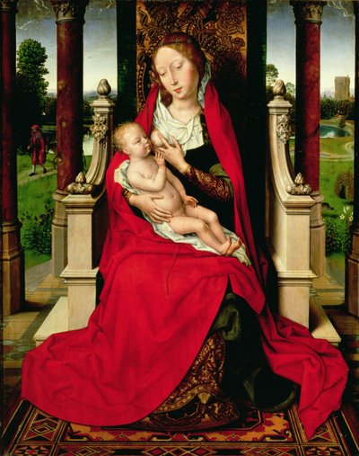 Madonna e Criança Enthroned, c.1492-94 de Hans Memling