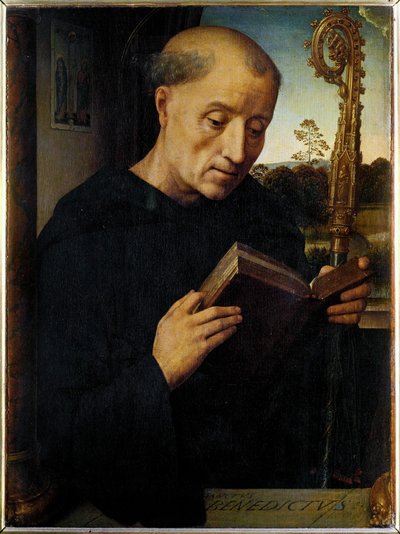 São Bento de Núrsia (ofegante) de Hans Memling