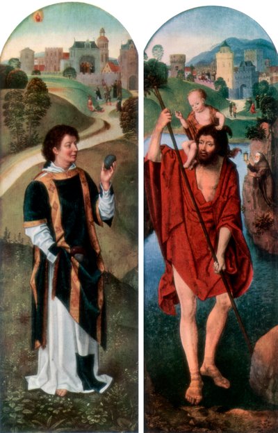 Santo Estêvão e São Cristóvão, 1927 de Hans Memling
