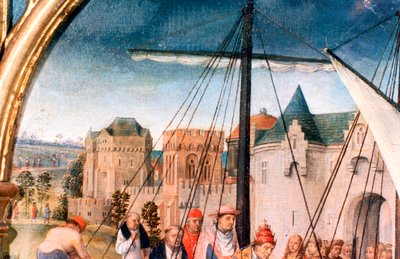 Santuário de St Ursula, Partida de Basileia, Detalhe, 1489 de Hans Memling