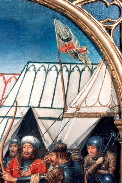 Santuário de Santa Úrsula, Martírio em Colônia, Detalhe, 1489 de Hans Memling