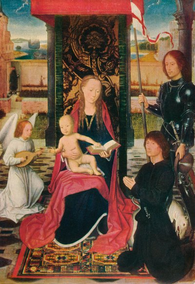 A Virgem e o Menino com um Anjo, c1480 de Hans Memling