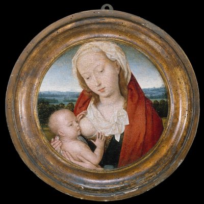 Virgem e Criança, c.1475-80 (óleo sobre madeira) de Hans Memling