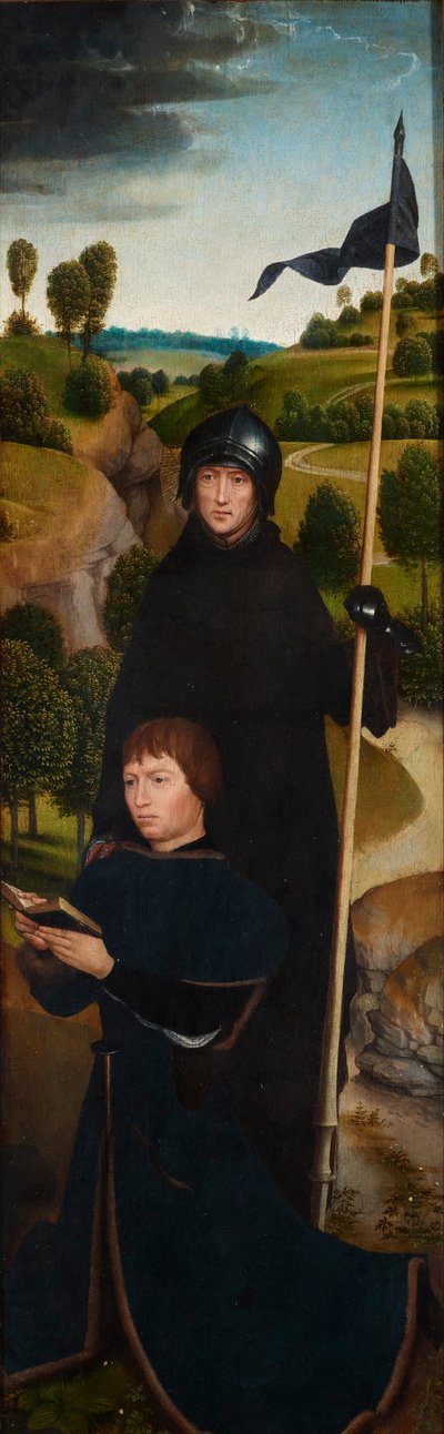 Jovem em oração com São Guilherme de Maleval de Hans Memling