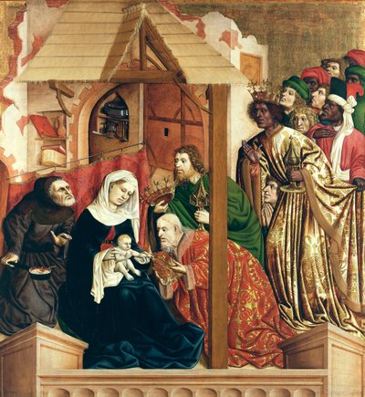 A Adoração dos Magos. Asas do altar de Wurzach, 1437 de Hans Multscher