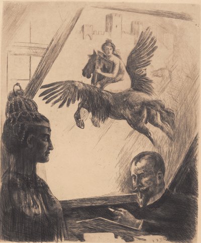 autorretrato alegórico de Hans Nikolaj Hansen