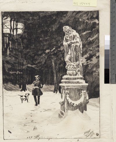 Inverno. Parque do castelo de Fredensborg de Hans Nikolaj Hansen