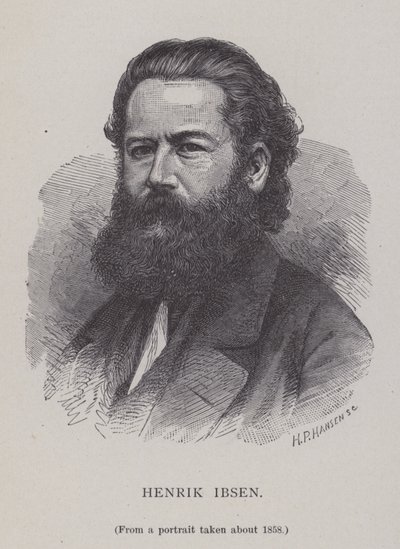 Henrik Ibsen, dramaturgo norueguês, diretor de teatro e poeta de Hans Peter Hansen