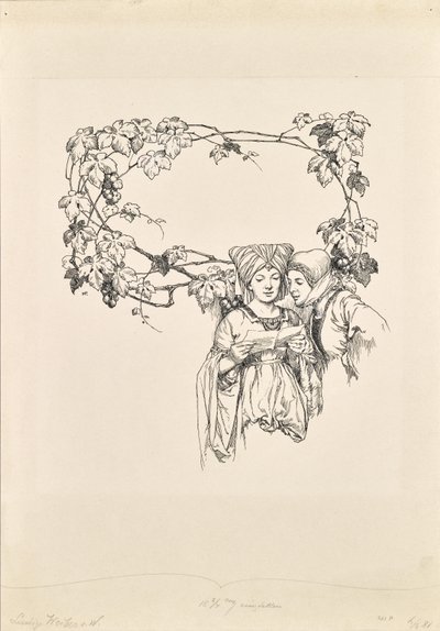 Página de calendário para "The Merry Wives of Windsor" (As alegres esposas de Windsor) de Hans Printz