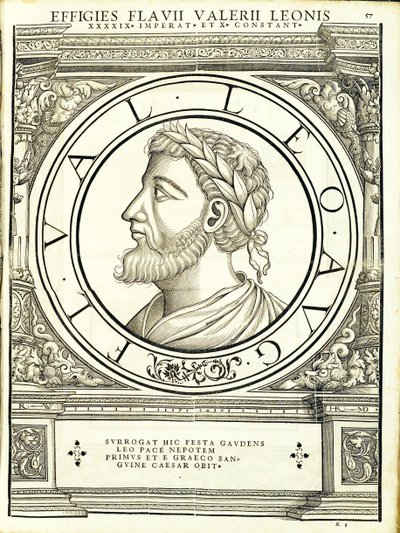 O leão 1, do comandante geral dos Roman Leste e Oeste mais verdadeiras imagens de moedas antigas, gravura por Rudolph Wyssenbach, impressa por Andreas Gessner, Zurique, 1559 de Hans Rudolf Manuel Deutsch