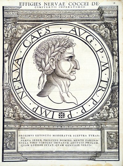 Caravantius de um general comandante das Roman Leste e Oeste mais verdadeiras imagens de moedas antigas, gravura por Rudolph Wyssenbach, impressa por Andreas Gessner, Zurique, 1559 de Hans Rudolf Manuel Deutsch