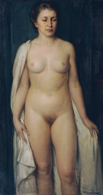 Mulher nua em pé de Hans Schachinger