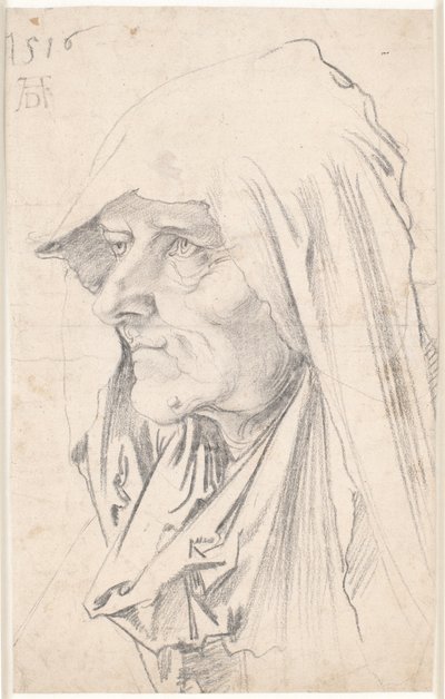 Retrato de uma velha de perfil à esquerda de Hans Schäufelein