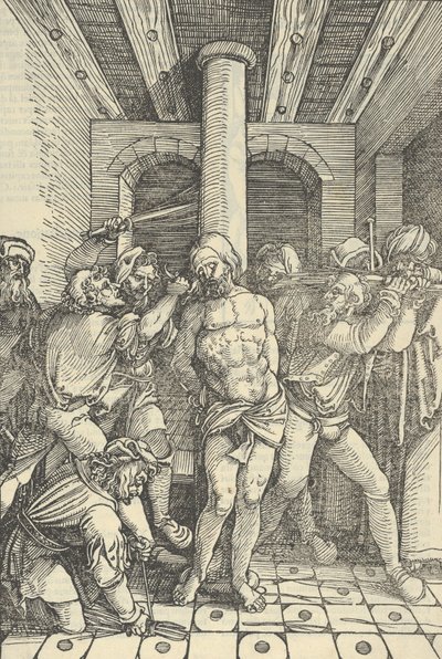 Cristo Flagelado, do Espelho da Paixão de Nosso Senhor Jesus Cristo, 1507 de Hans Schäufelein the Elder