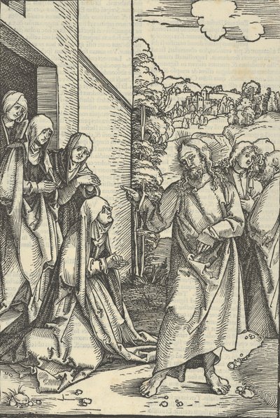 Cristo Despedindo-se de Sua Mãe, do Espelho da Paixão de Nosso Senhor Jesus Cristo, 1507., 1507 de Hans Schäufelein the Elder