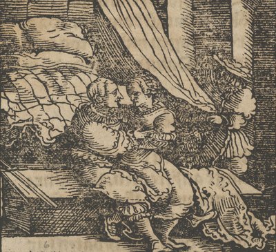 Ghismonda, Guiscardo e o Príncipe de Salerno, do Decameron, antes de 1534. de Hans Schäufelein the Elder