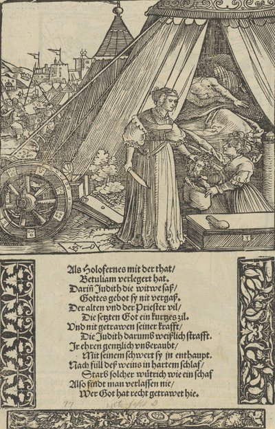 Judite com a Cabeça de Holofernes, do Memorial Das Büchle, 1533. de Hans Schäufelein the Elder