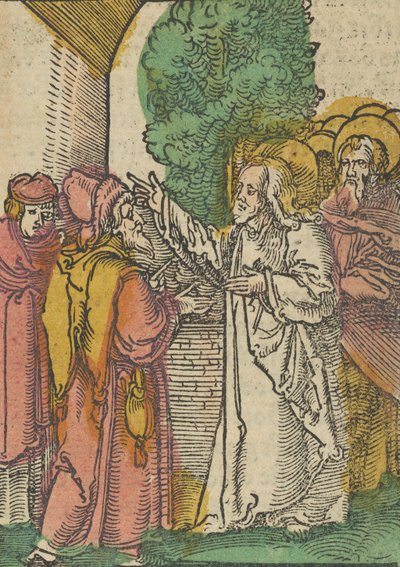 Parábola dos fariseus e do cobrador de impostos, de Das Plenarium, 1517. de Hans Schäufelein the Elder
