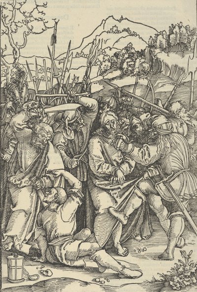A Prisão de Cristo, do Espelho da Paixão de Nosso Senhor Jesus Cristo, 1507 de Hans Schäufelein the Elder