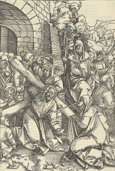 O Carregamento da Cruz, do Espelho da Paixão de Nosso Senhor Jesus Cristo, 1507 de Hans Schäufelein the Elder