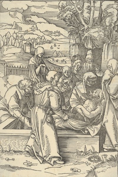 O Sepultamento, do Espelho da Paixão de Nosso Senhor Jesus Cristo, 1507 de Hans Schäufelein the Elder