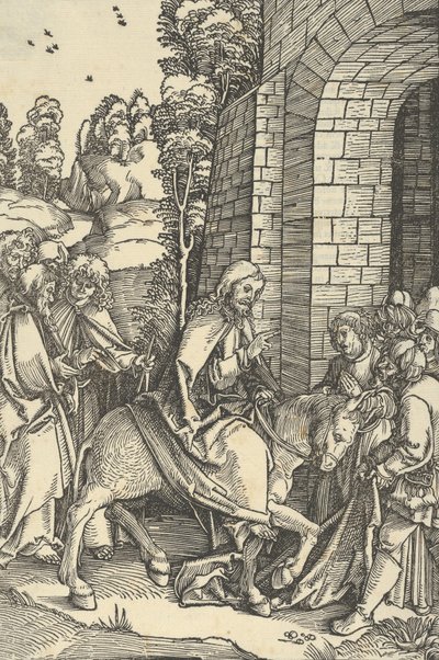 A entrada em Jerusalém, do Espelho da Paixão de Nosso Senhor Jesus Cristo, 1507 de Hans Schäufelein the Elder
