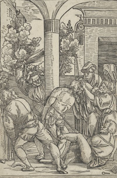 A Flagelação, de A Vida de Cristo, ca. 1511-12. de Hans Schäufelein the Elder
