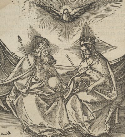 A Santíssima Trindade, de Hymmelwagen sobre quem vive bem..., 1517. de Hans Schäufelein the Elder
