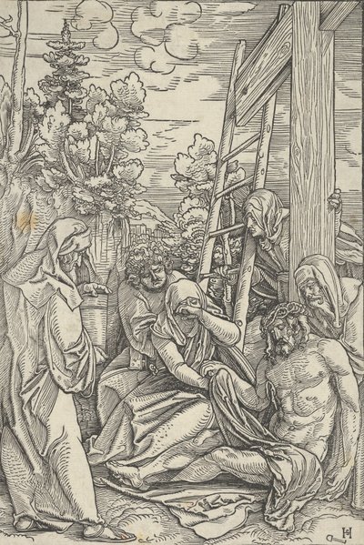 A Lamentação, de A Vida de Cristo, c. 1511-12. de Hans Schäufelein the Elder