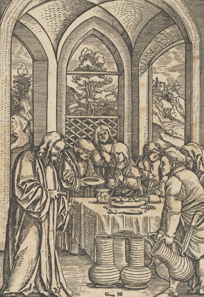 As Bodas de Caná, de A Vida de Cristo, c. 1511-12. de Hans Schäufelein the Elder