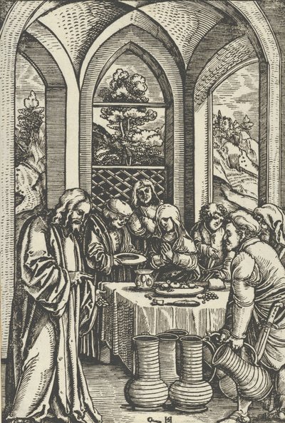 As Bodas de Caná, de A Vida de Cristo, c. 1511-12. de Hans Schäufelein the Elder