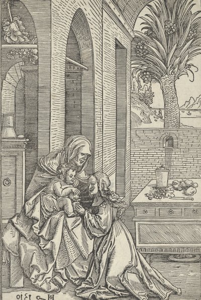 Virgem e o Menino com Santa Ana, 1510. de Hans Schäufelein the Elder