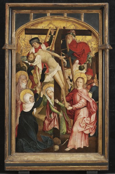 Descida da Cruz, 1490s (óleo sobre painel de madeira) de Hans Schüchlin
