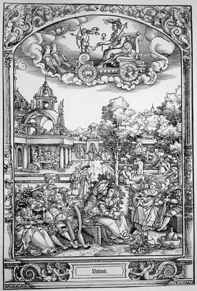 Vénus (gravura em madeira) de Hans Sebald (School of) Beham