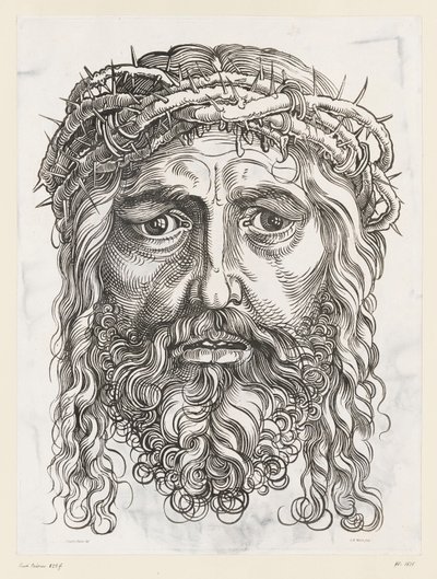 Cabeça grande de Cristo com coroa de espinhos de Hans Sebald (after) Beham